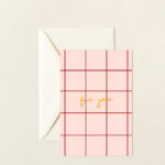 ČESTITKA ROZE SA CRVENIM LINIJAMA