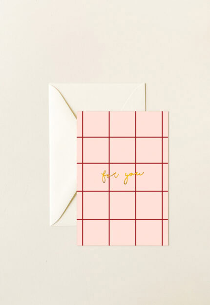 ČESTITKA ROZE SA CRVENIM LINIJAMA